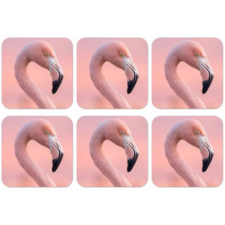 Flamingo - Portret - Roze onderzetter kurk middel -zkaufland3dotto
