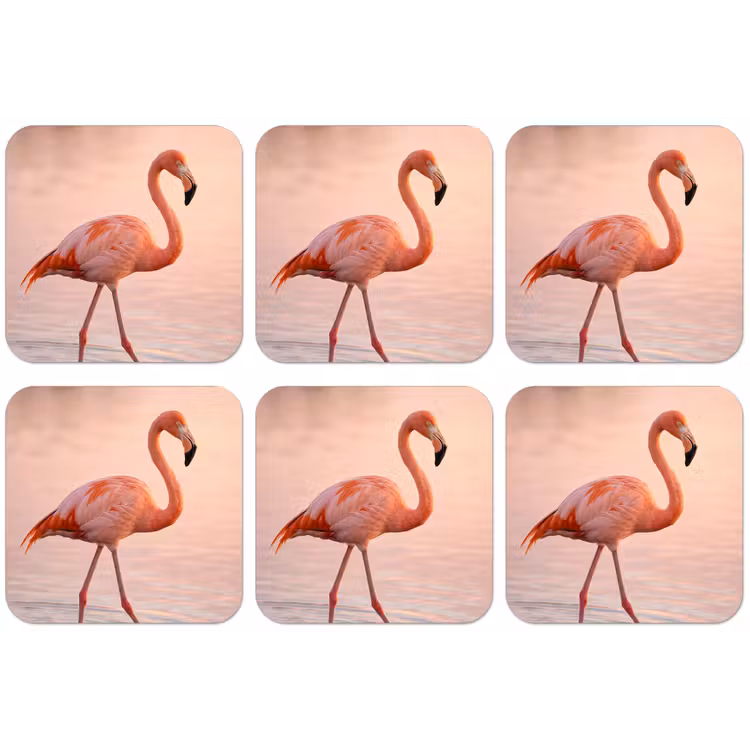 Flamingo - Water - Roze onderzetter kurk middel -zkaufland3dotto