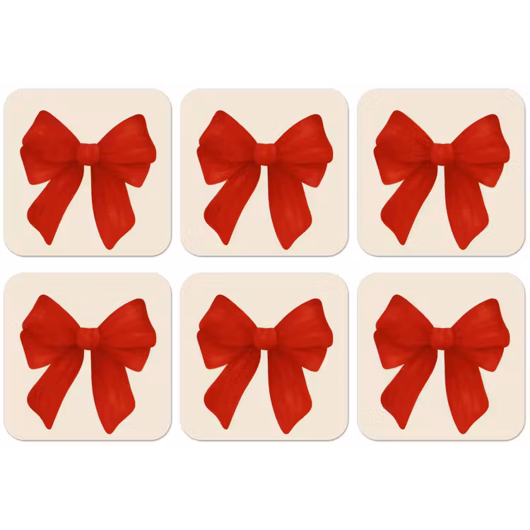 Strik - Symmetrisch - Rood - Lint onderzetter kurk middel -zkaufland3dotto