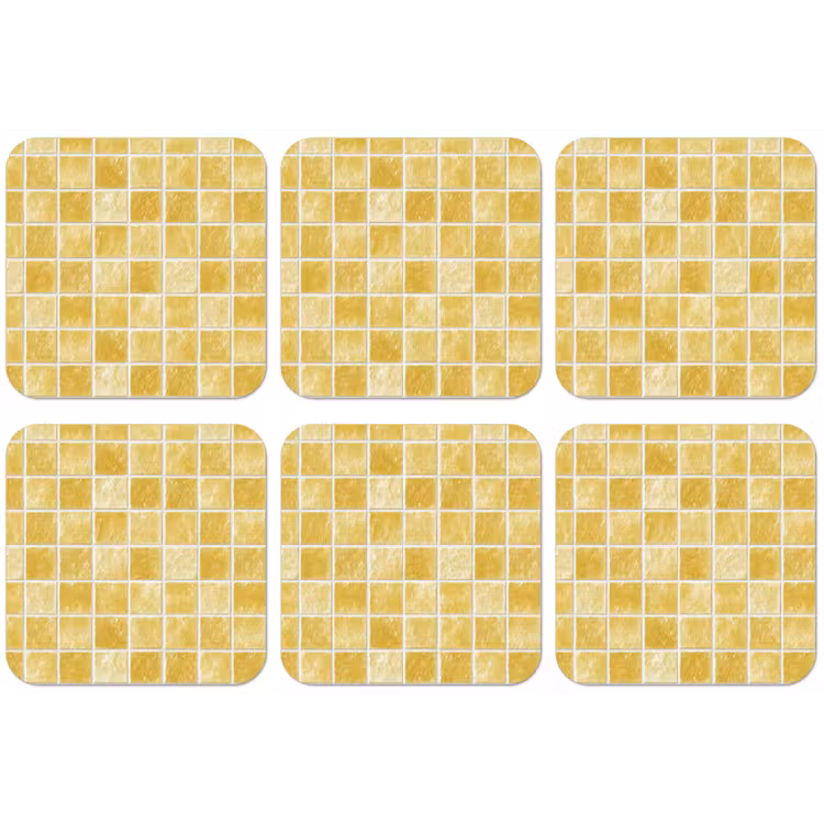 Tegels - Mozaïek - Textuur - Goudgeel onderzetter kurk middel 366 -zkaufland3dotto