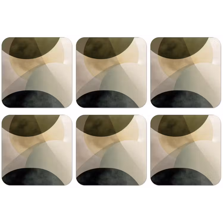 Vlakken - Abstract - Beige - Cirkels onderzetter kurk middel -zkaufland3dotto