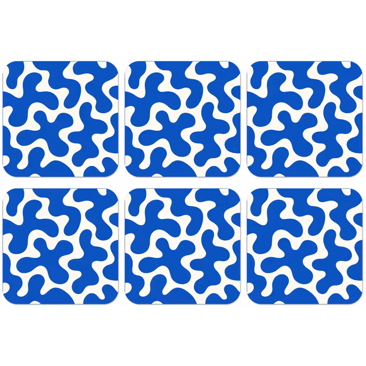 Vormen - Abstract - Blauw - Golven onderzetter kurk middel -zkaufland3dotto
