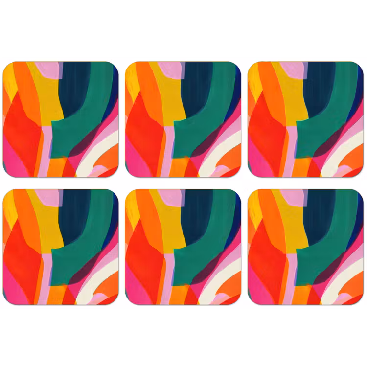 Vormen - Golvend - Abstract - Felroze onderzetter kurk middel -zkaufland3dotto