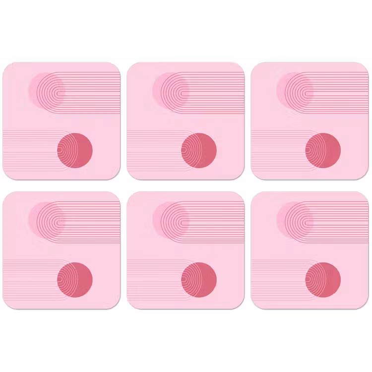 Vormen - Lijnen - Minimalistisch - Roze onderzetter kurk middel -zkaufland3dotto