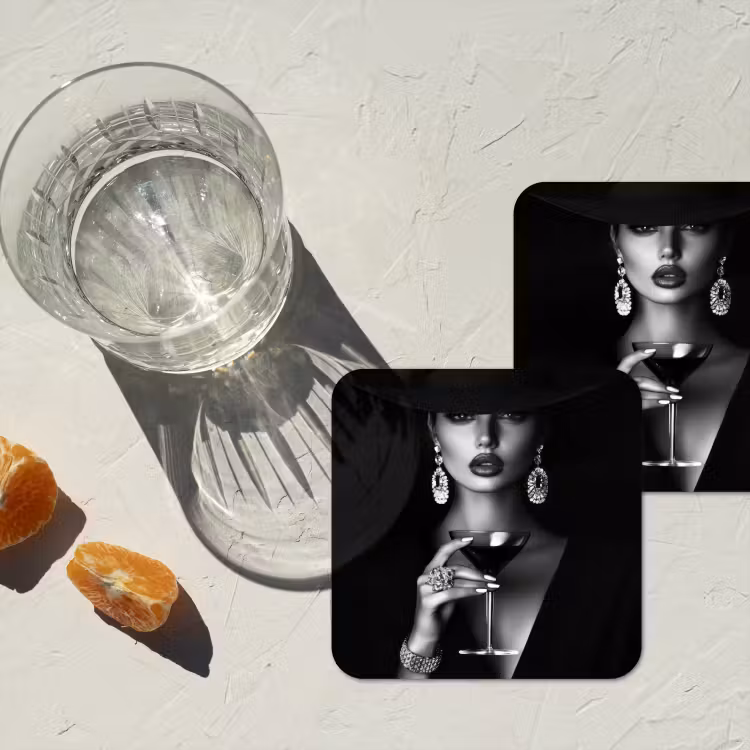 Vrouw - Cocktail - Chic onderzetter kurk middel -sfeer4