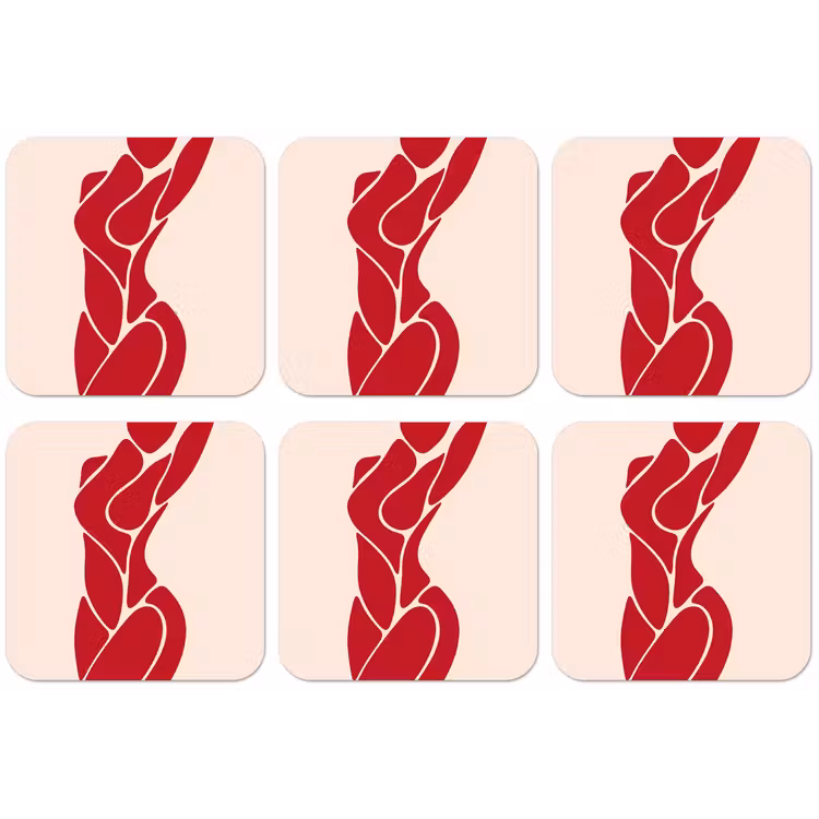 Vrouw - Figuur - Abstract - Modern - Rood onderzetter kurk middel -zkaufland3dotto