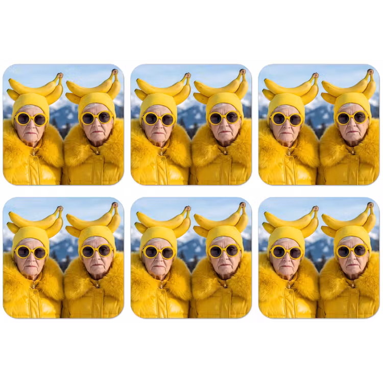 Vrouwen - Bananen - Geel onderzetter kurk middel -zkaufland3dotto
