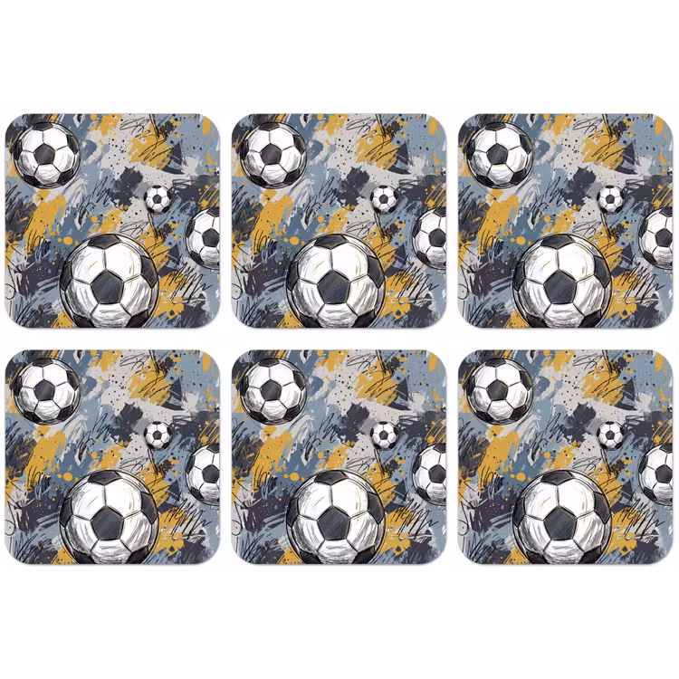 Voetbal - Abstract - Sport - Kleurrijk onderzetter kurk middel -zkaufland3dotto