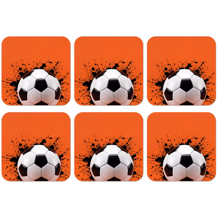 Voetbal - Verf - Sport - Oranje onderzetter kurk middel -zkaufland3dotto