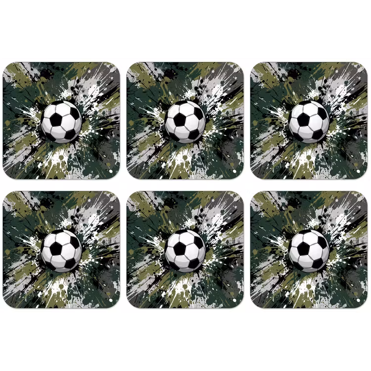 Voetbal - Verf - Spetters - Groen onderzetter kurk middel -zkaufland3dotto
