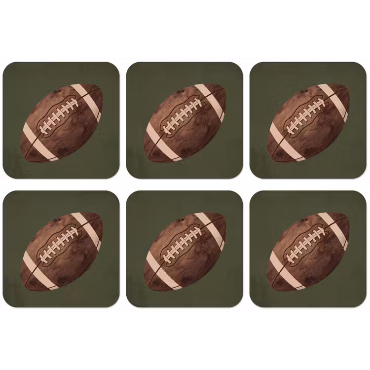 Football - Hout - Sport - Groen onderzetter kurk middel -zkaufland3dotto