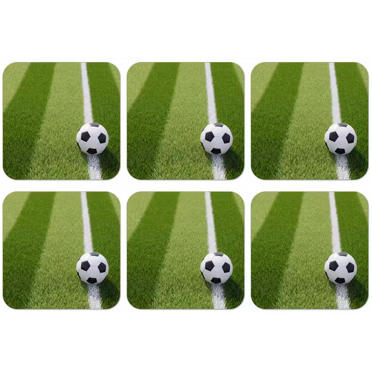 Voetbal - Grasveld - Sport - Groen onderzetter kurk middel -zkaufland3dotto