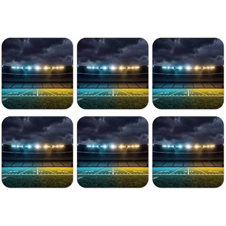 Voetbal - Stadion - Nacht - Modern onderzetter kurk middel -zkaufland3dotto