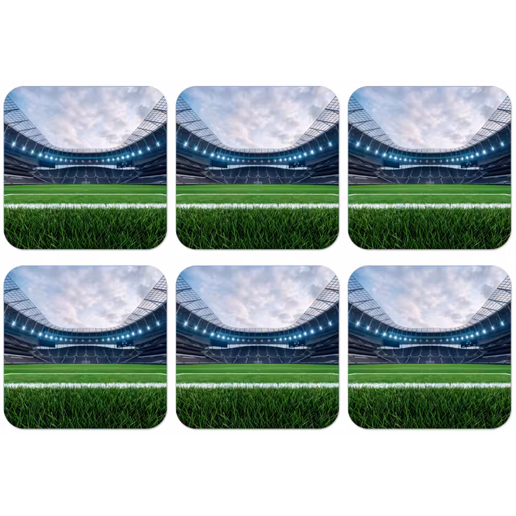 Voetbal - Stadion - Sport - Groen onderzetter kurk middel -zkaufland3dotto
