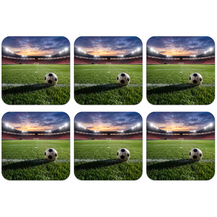 Voetbal - Stadion - Sport - Groen onderzetter kurk middel -zkaufland3dotto