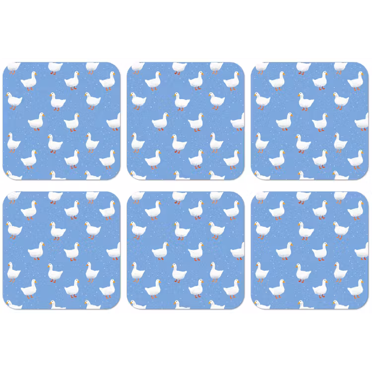 Ganzen - Elegant - Blauw onderzetter kurk middel 366 -zkaufland3dotto