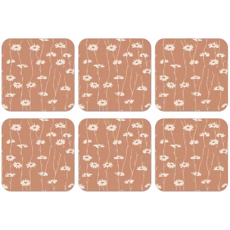 Madeliefjes - Subtiel - Terracotta onderzetter kurk middel 366 -zkaufland3dotto