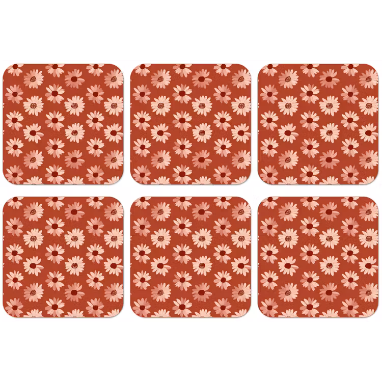 Madelief - Retro - Terracotta onderzetter kurk middel 366 -zkaufland3dotto