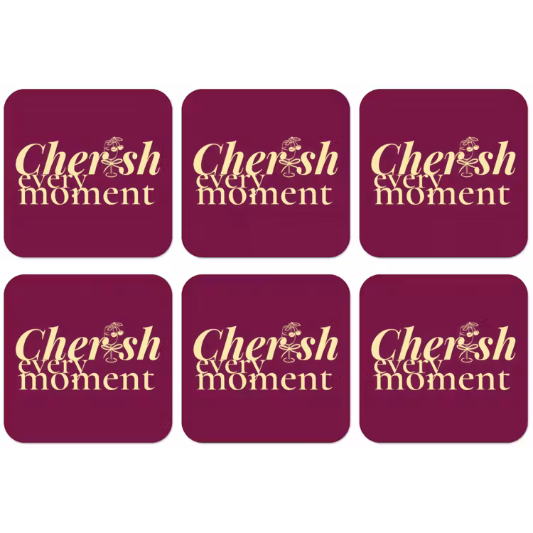 Cherish every moment - Cocktailglas - Bordeaux onderzetter kurk middel -zkaufland3dotto