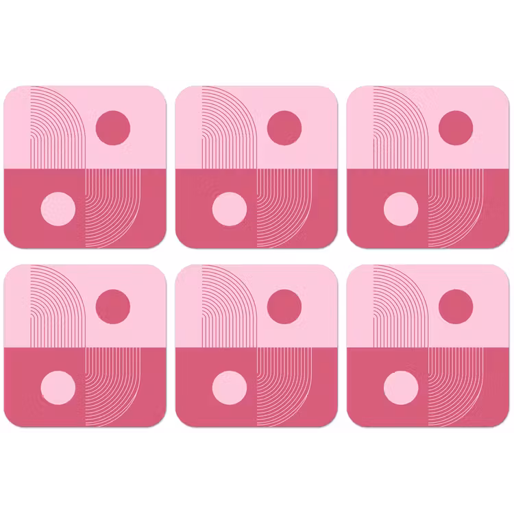 Geometrie - Patroon - Abstract - Roze - Modern onderzetter kurk middel -zkaufland3dotto