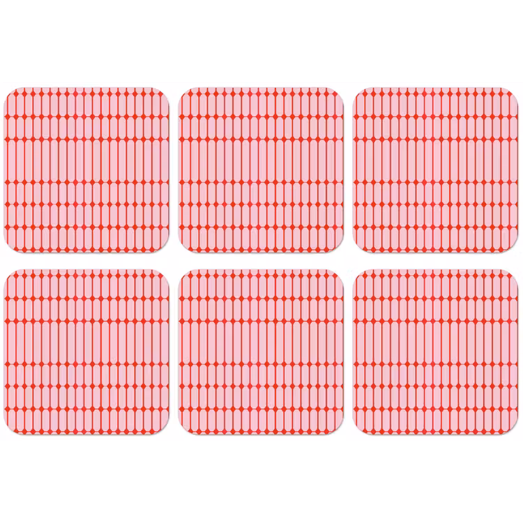 Geometrisch - Minimalistisch - Rood - Roze onderzetter kurk middel 366 -zkaufland3dotto