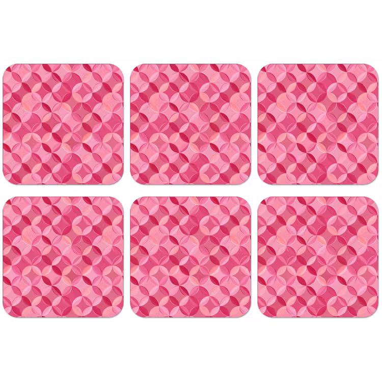 Geometrisch - Mozaïek - Modern - Roze onderzetter kurk middel 366 -zkaufland3dotto