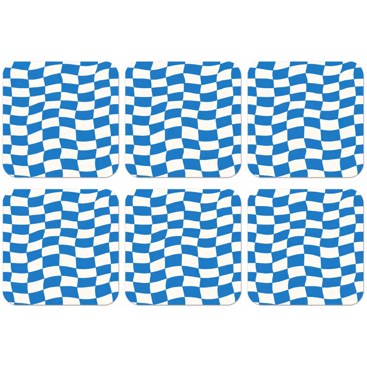 Golvend - Patroon - Blauw onderzetter kurk middel 366 -zkaufland3dotto