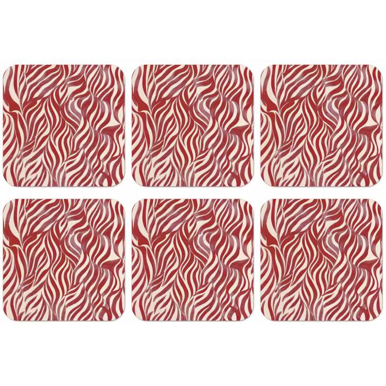 Golvende vormen - Abstract - Rood onderzetter kurk middel -zkaufland3dotto