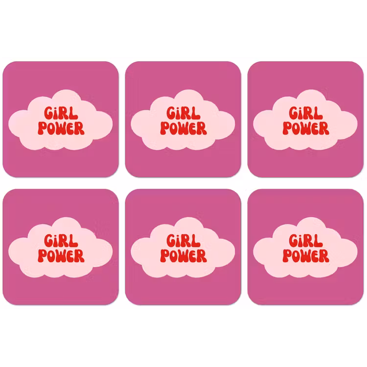 Girl power - Wolk - Roze onderzetter kurk middel -zkaufland3dotto