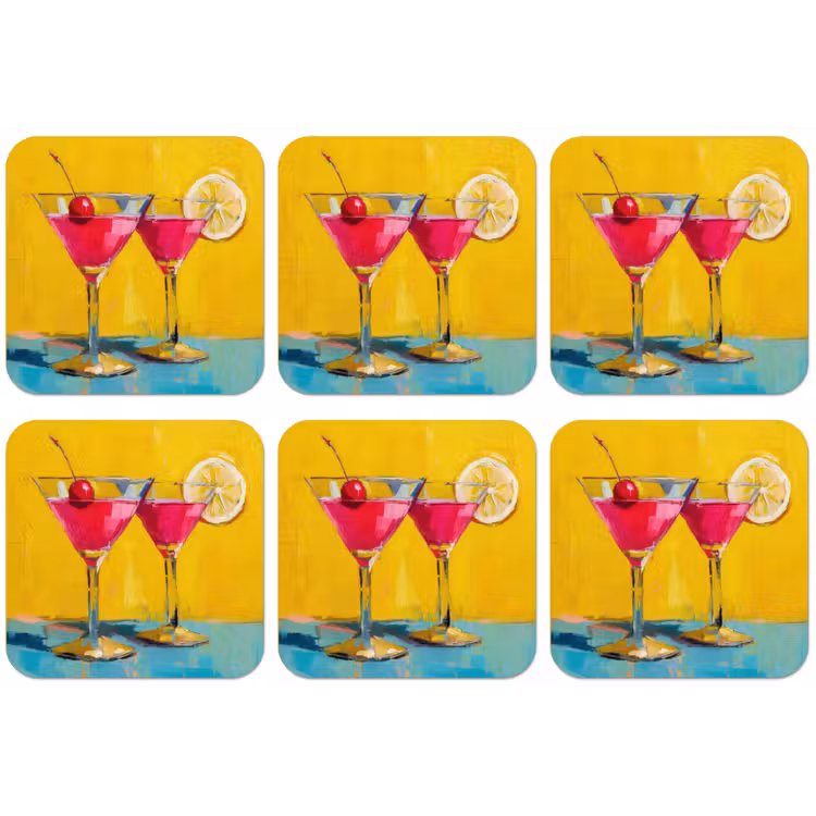 Glazen - Cocktail - Citroen - Kers onderzetter kurk middel -zkaufland3dotto