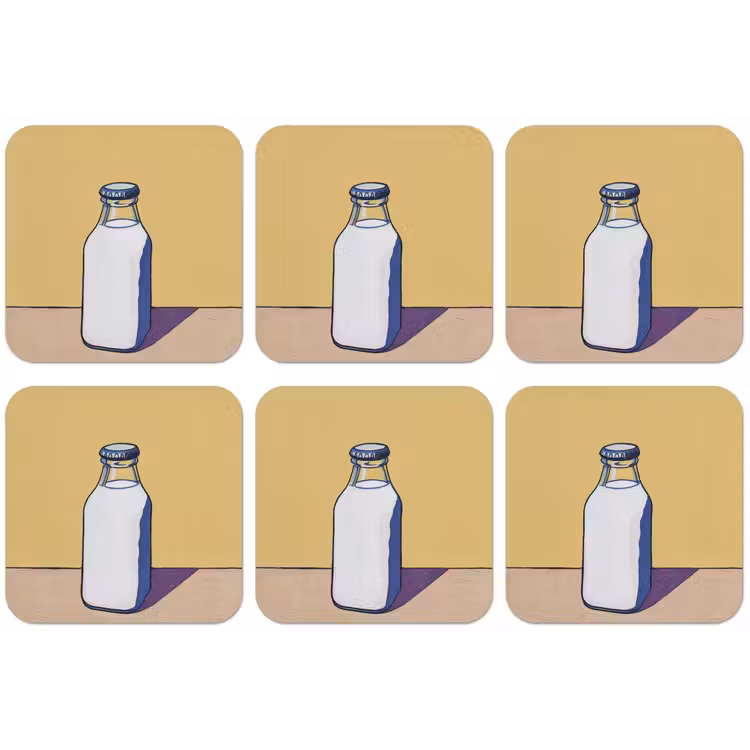 Glazen - Fles - Illustratie - Melk onderzetter kurk middel -zkaufland3dotto