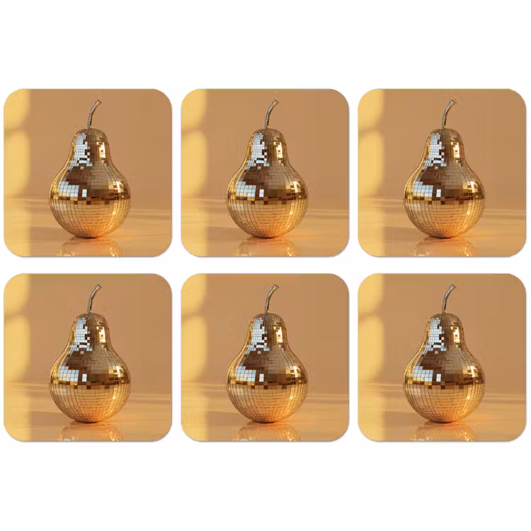 Goud - Disco - Glitter - Peer onderzetter kurk middel -zkaufland3dotto
