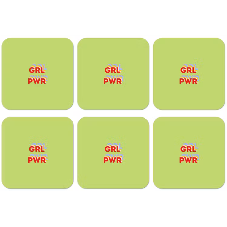 Grl pwr - Groen - Rood - 3D onderzetter kurk middel -zkaufland3dotto