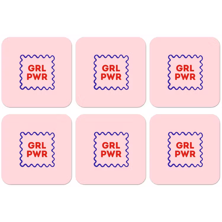 Grl pwr - Roze - Kader onderzetter kurk middel -zkaufland3dotto
