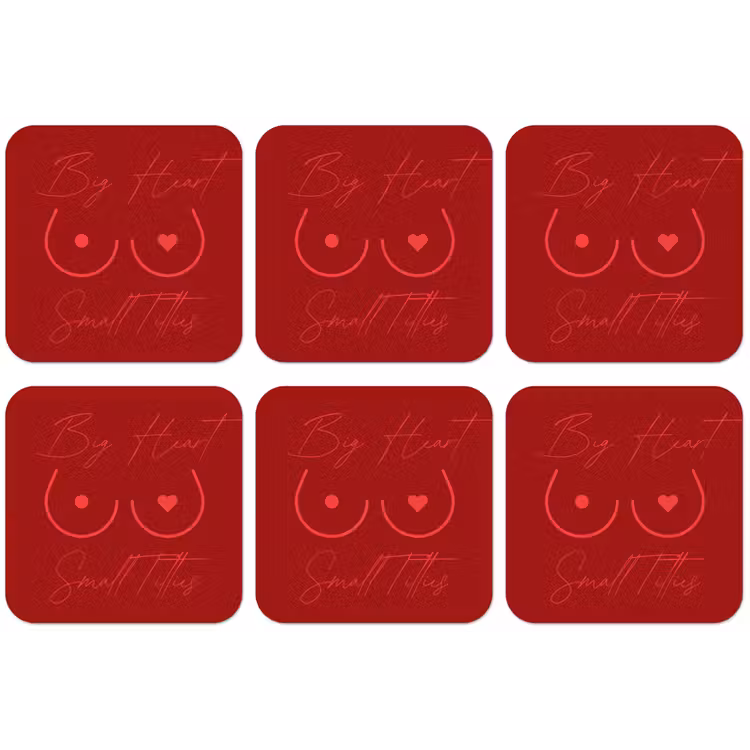 big heart small titties - Hart - Rood onderzetter kurk middel -zkaufland3dotto