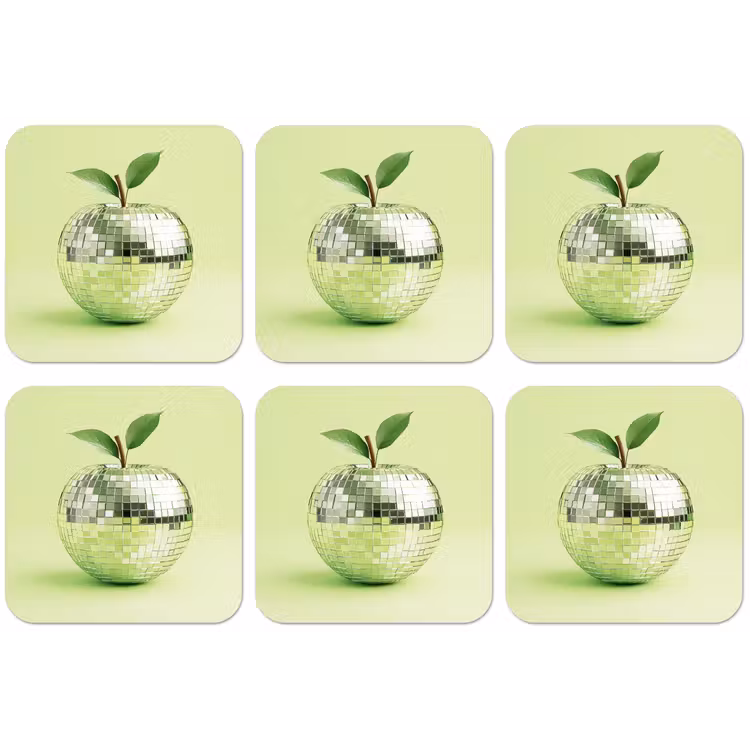 Groen - Disco - Decoratie - Appel onderzetter kurk middel -zkaufland3dotto