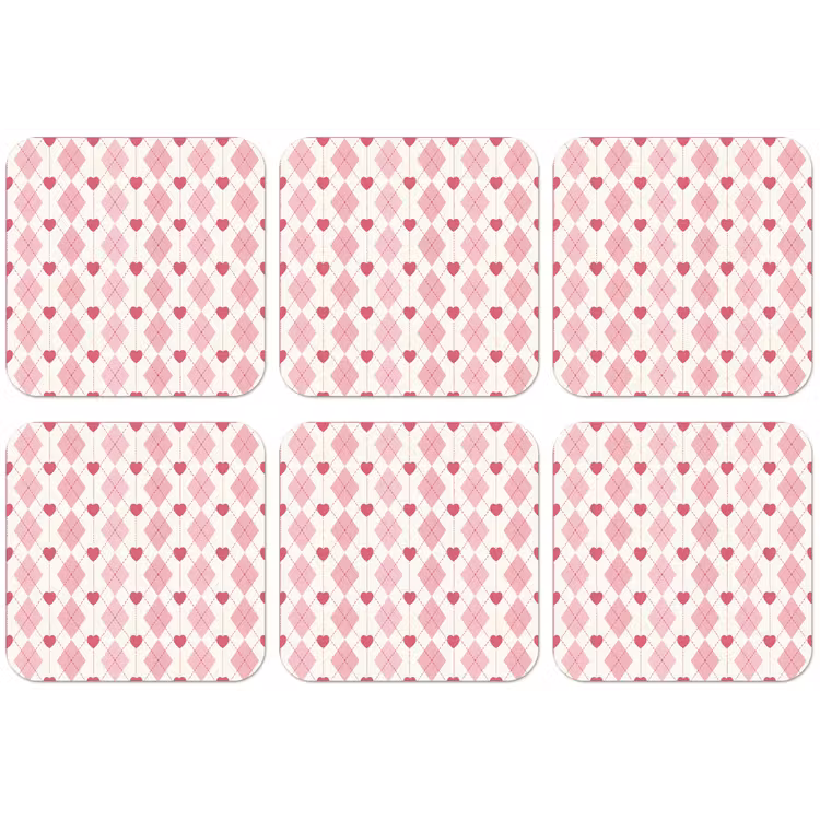 Ruiten - Klassiek - Roze - Wit onderzetter kurk middel 366 -zkaufland3dotto