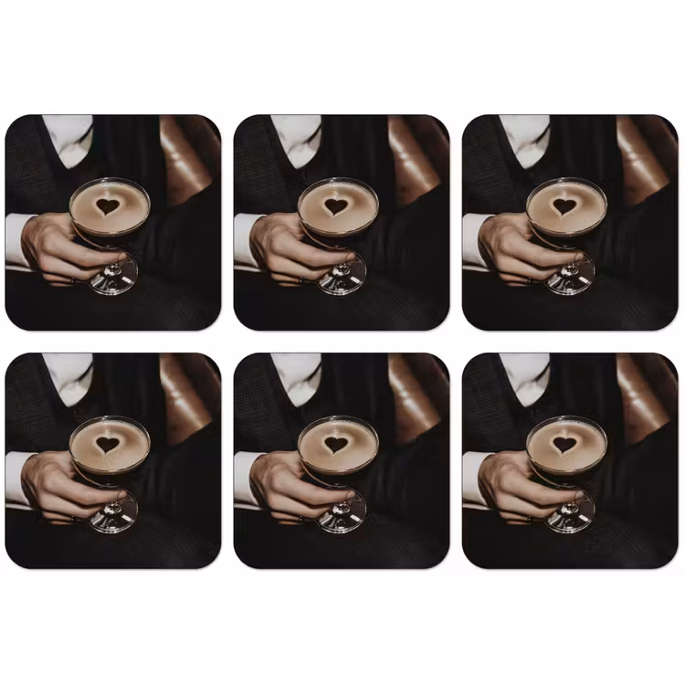 Hartje - Cocktail - Espresso Martini - Hand onderzetter kurk middel -zkaufland3dotto