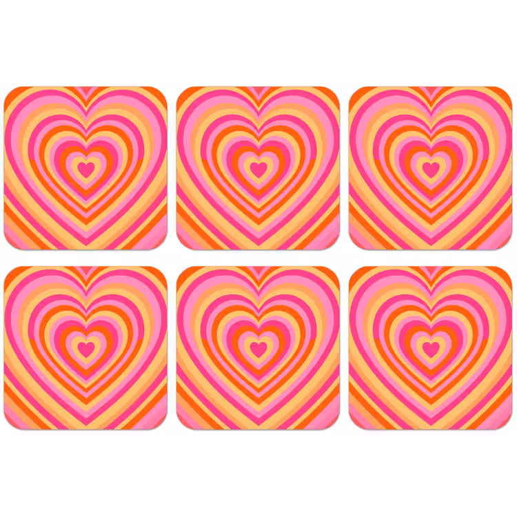 Hart - Concentrisch - Abstract - Liefde - Kleurrijk onderzetter kurk middel -zkaufland3dotto