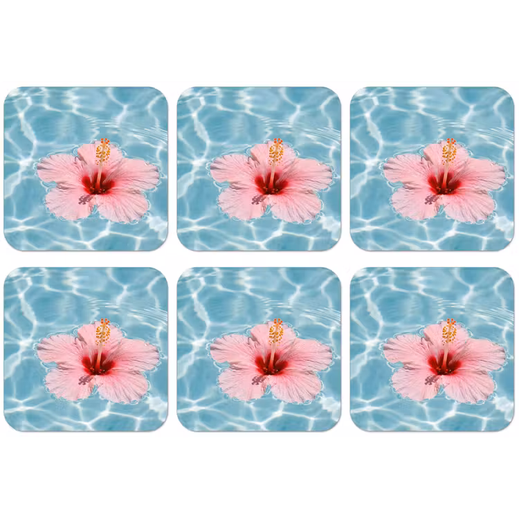 Hibiscus - Water - Roze onderzetter kurk middel -zkaufland3dotto