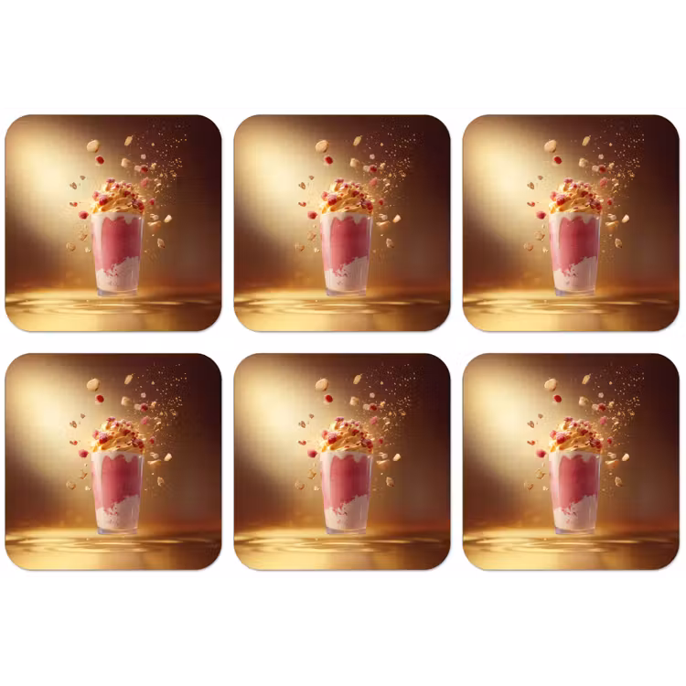 Framboos - Smoothie - Drinken - Roze onderzetter kurk middel -zkaufland3dotto