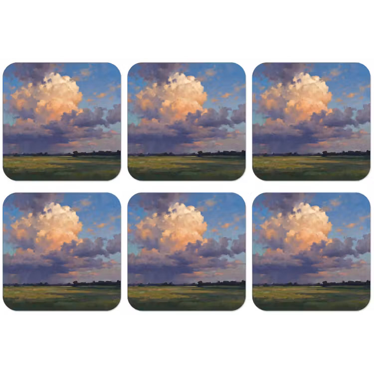 Lucht - Wolken - Landschap - Modern - Oranje onderzetter kurk middel -zkaufland3dotto
