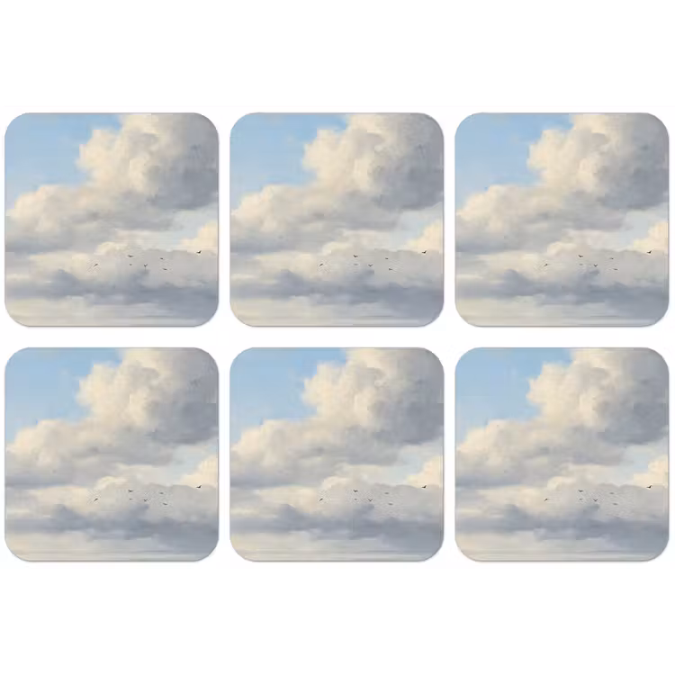 Lucht - Wolken - Natuur - Klassiek - Blauw onderzetter kurk middel -zkaufland3dotto