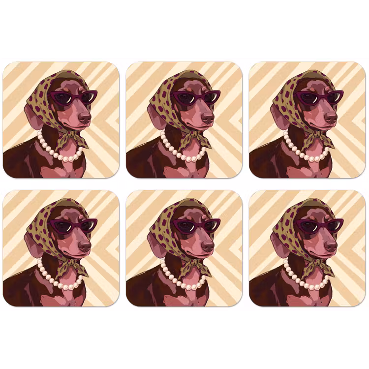Hond - Zonnebril - Hoofddoek - Dieren - Modern onderzetter kurk middel -zkaufland3dotto