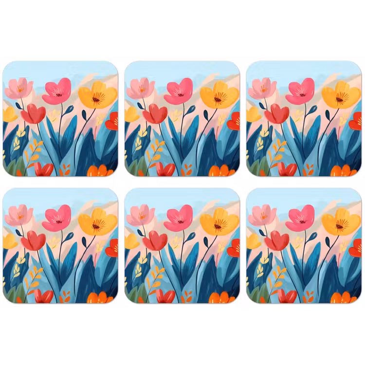 Illustratie - Bloemen - Kleurrijk onderzetter kurk middel -zkaufland3dotto