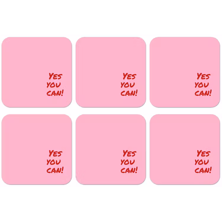 Yes you can do it - Rood - Roze onderzetter kurk middel -zkaufland3dotto