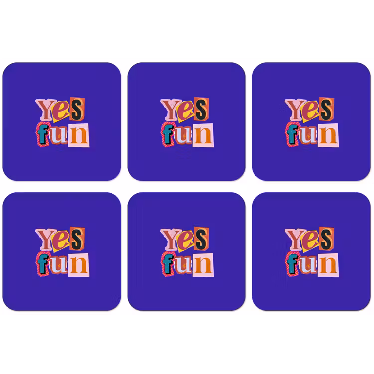 Yes fun - Kleurrijk - Collage-stijl onderzetter kurk middel -zkaufland3dotto