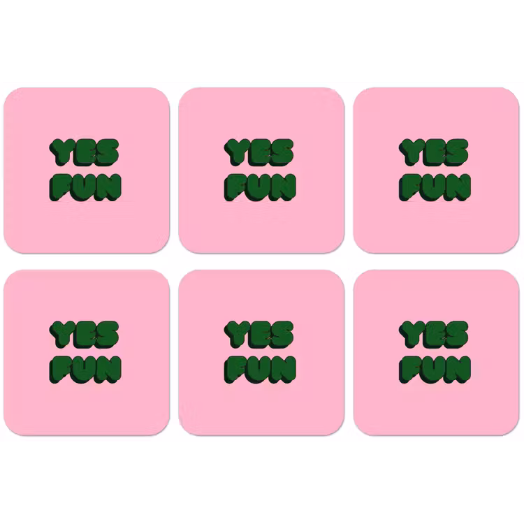Yes fun - Groen - Roze onderzetter kurk middel -zkaufland3dotto