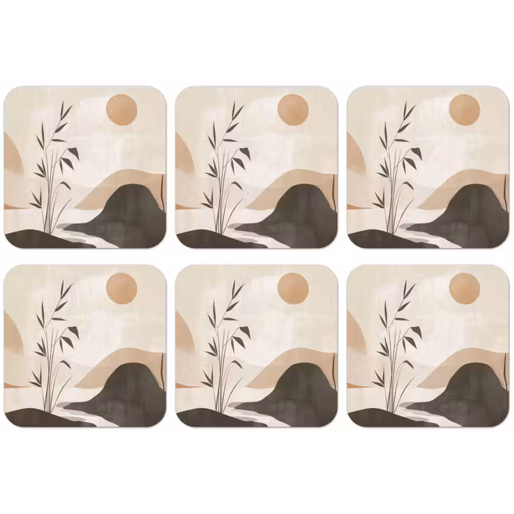 Japandi - Landschap - Beige onderzetter kurk middel -zkaufland3dotto