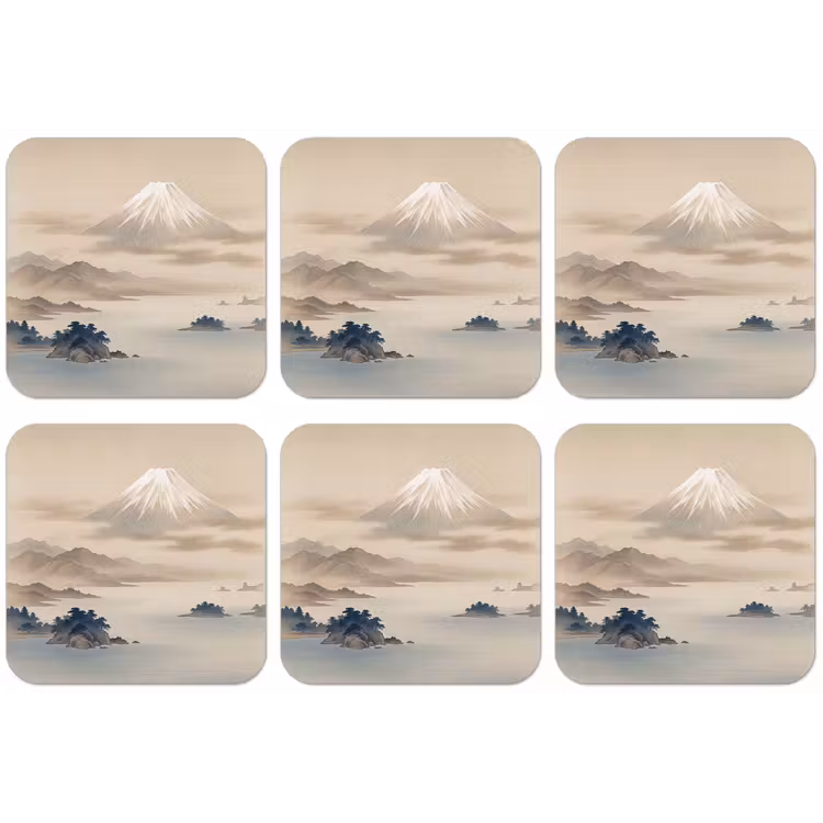 Japans - Landschap - Beige onderzetter kurk middel -zkaufland3dotto